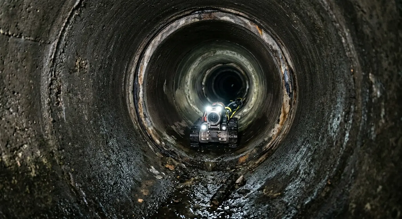 Robotic sewer camera inspecting pipe interior for Drain Snake Service in Lake Mary